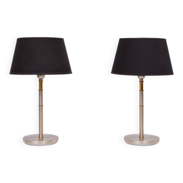 Two Tone Brass Aluminum table lamps 1980s Germany