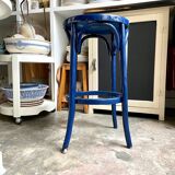 Sea stool in navy blue arched beech