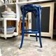 Sea stool in navy blue arched beech