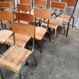 Lot ancienne chaises d'école vintage