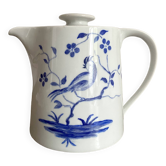 Théière en porcelaine au décor d'oiseau peint à la main