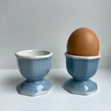 Duo of coquetiers limoges sky blue 50s