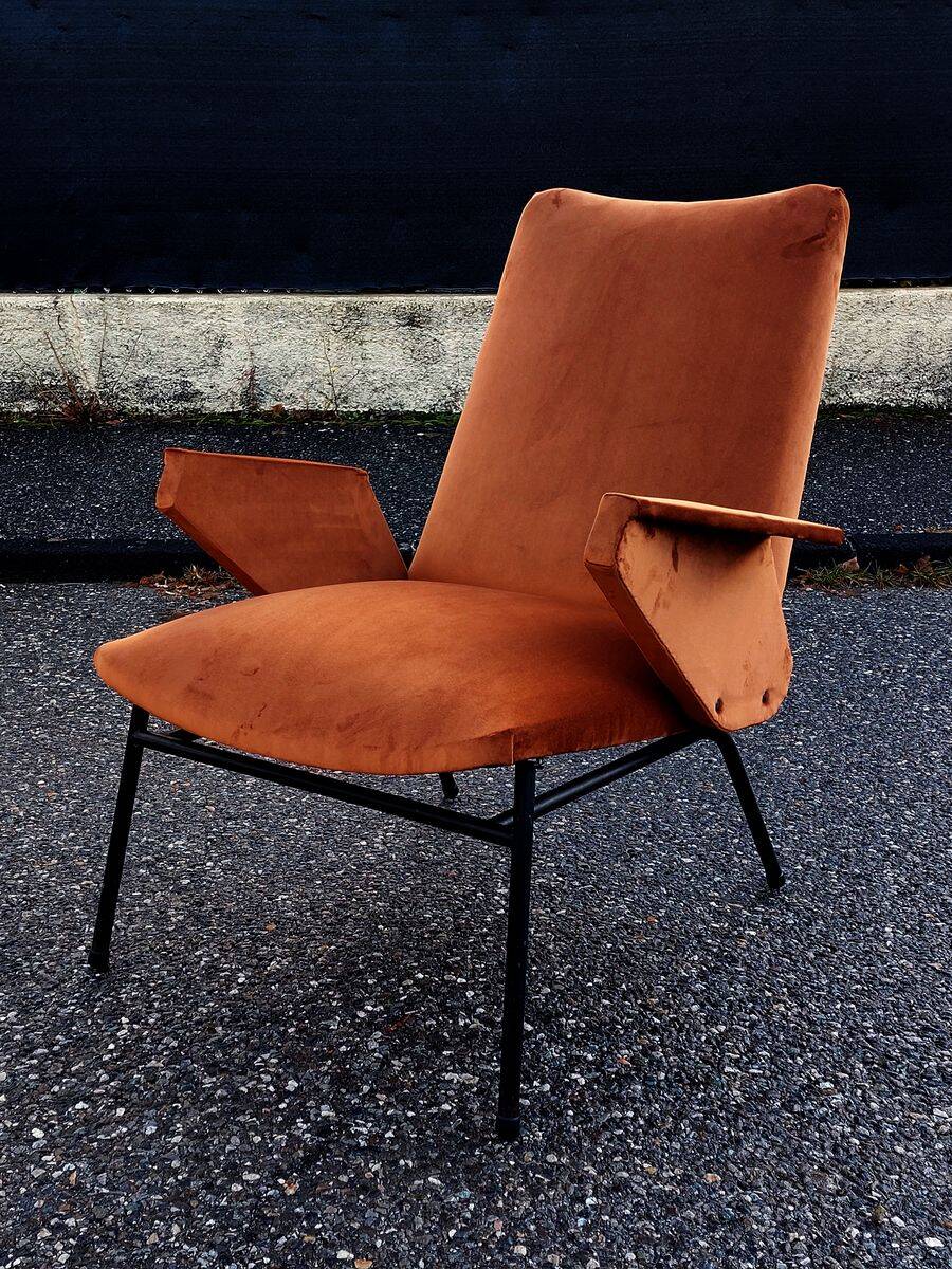 Fauteuil vintage moderniste restauré