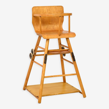 Chaise haute en bois vintage scandinave