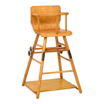 Scandinavian vintage wooden high chair