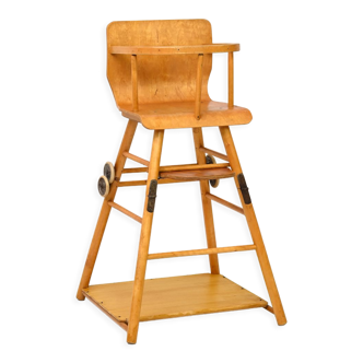 Chaise haute en bois vintage scandinave