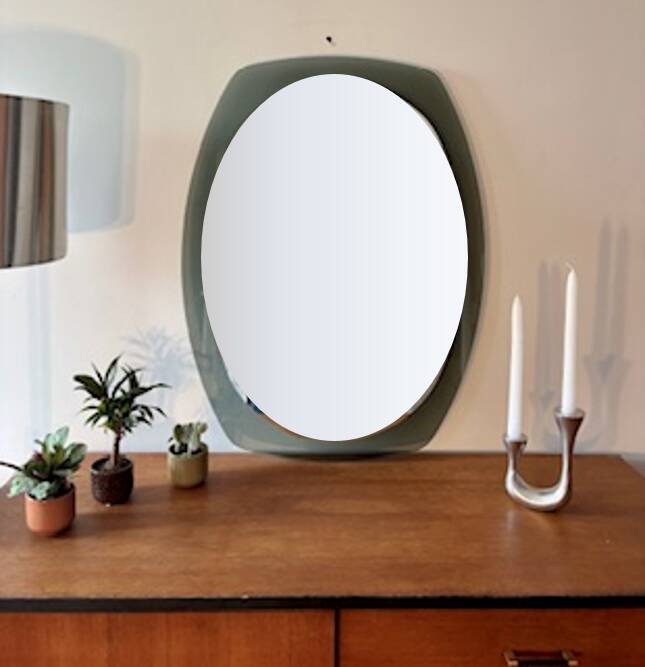 Miroir Veca en verre fumé, Italie 1970