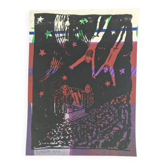 Zaven Paré, The Acrobats, c. 2000. Original print signed in pencil.