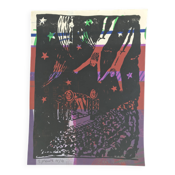 Zaven Paré, The Acrobats, c. 2000. Original print signed in pencil.