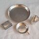 Vintage silver-plated smoker's or desk set – 4 pieces