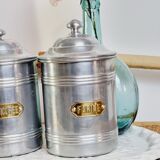 Set of 5 aluminum spice jar Tournus France