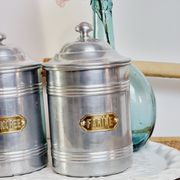 Set of 5 aluminum spice jar Tournus France