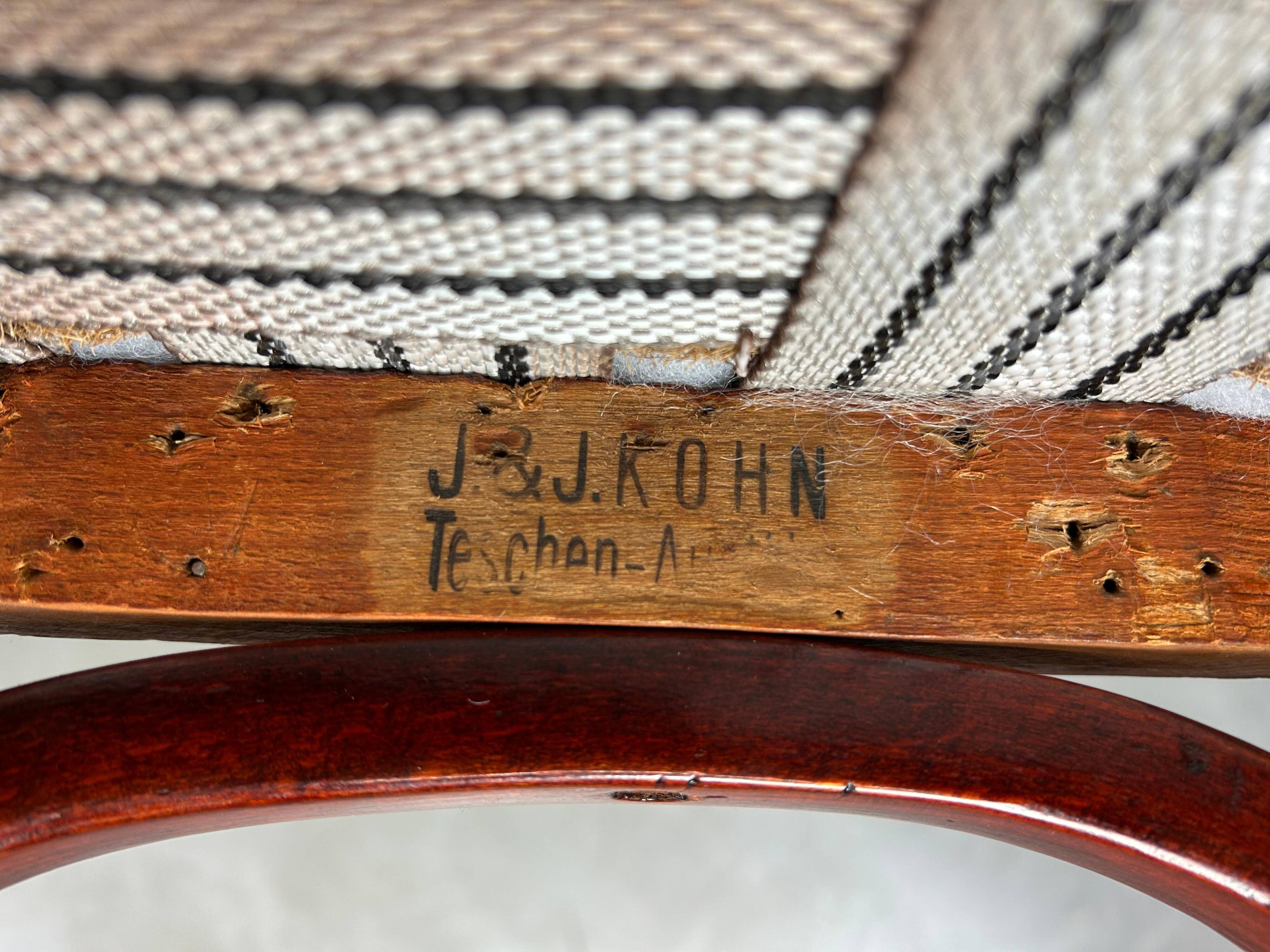 Jugendstil stool no. 715 by Otto Wagner for J.J. Kohn