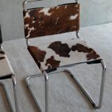 Paire de chaises cantilever en poil de poney
