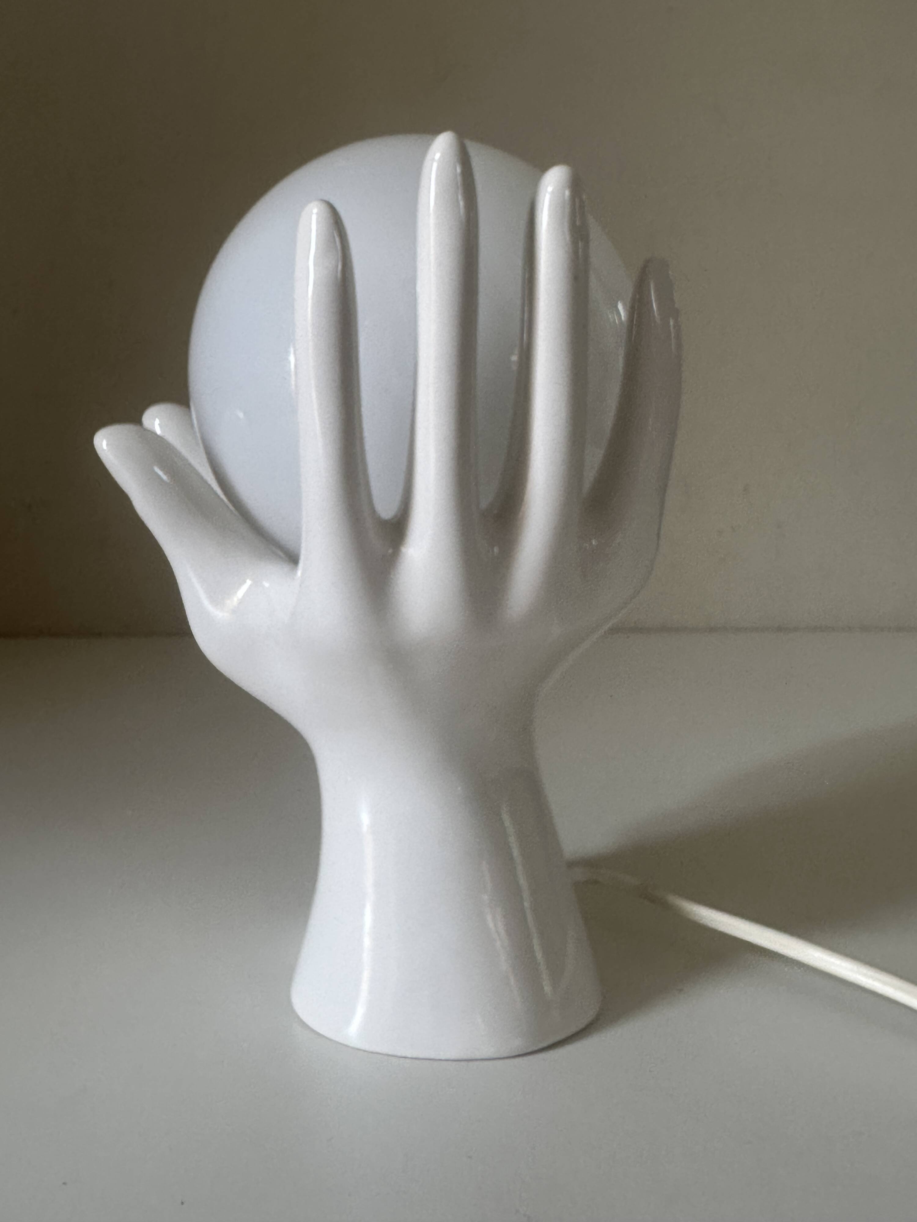 Vintage 80s ceramic hand lamp