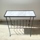 Table d'appoint range vinyles vintage métal marbre