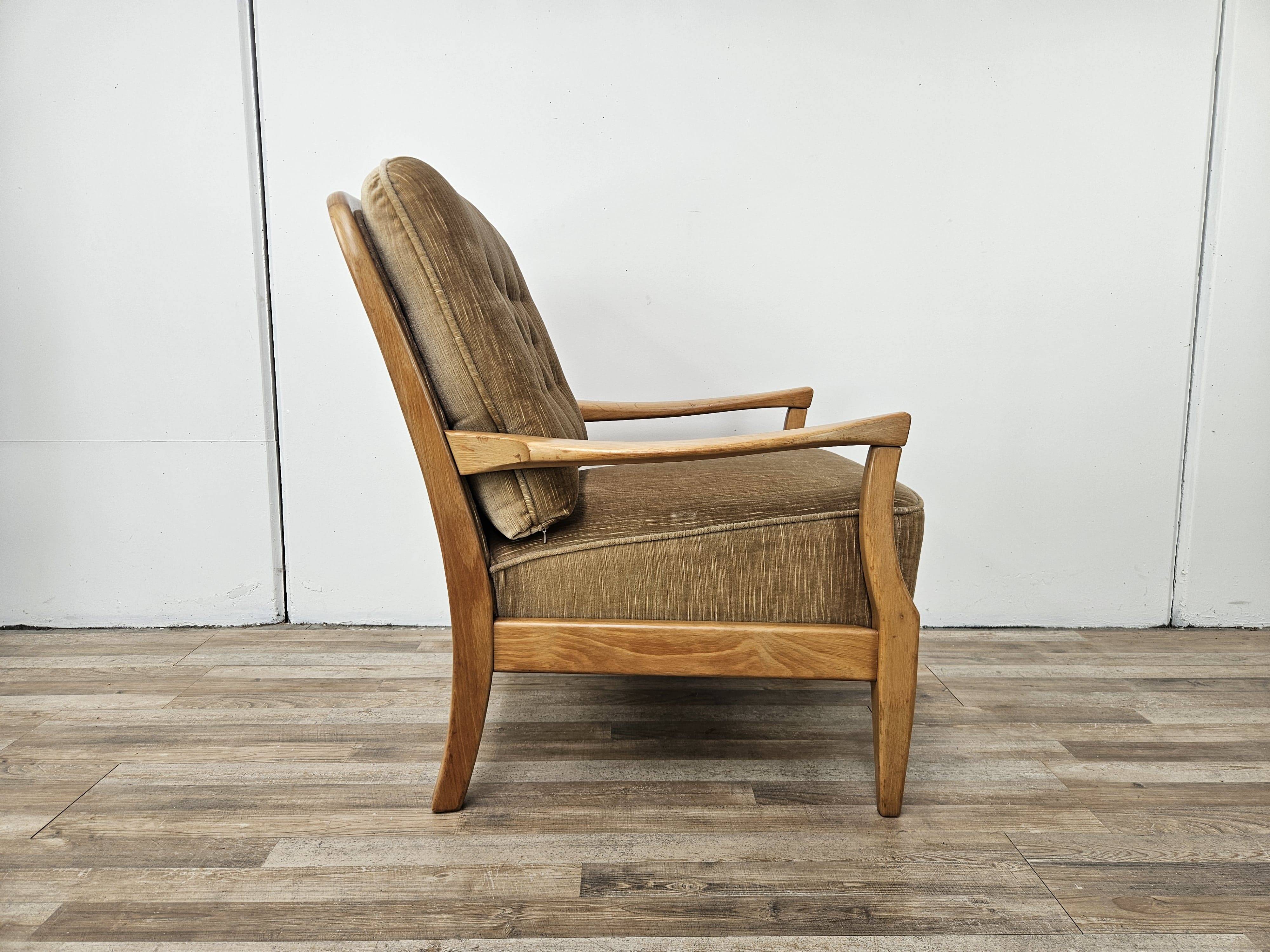 70s beech living room armchair