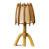 Vintage rattan wall light by Louis Sognot