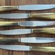 Set of 6 stainless steel knives with horn handles, Appollonox