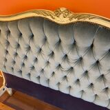 Upholstered bed Louis XVI blue style