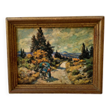 Peinture huile sur toile vintage