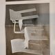 Set of four Strip dining chairs with dark brown ash armrests by Gijs Bakker for Castelijn