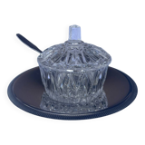 Sucrier cristal et sa coupe inox