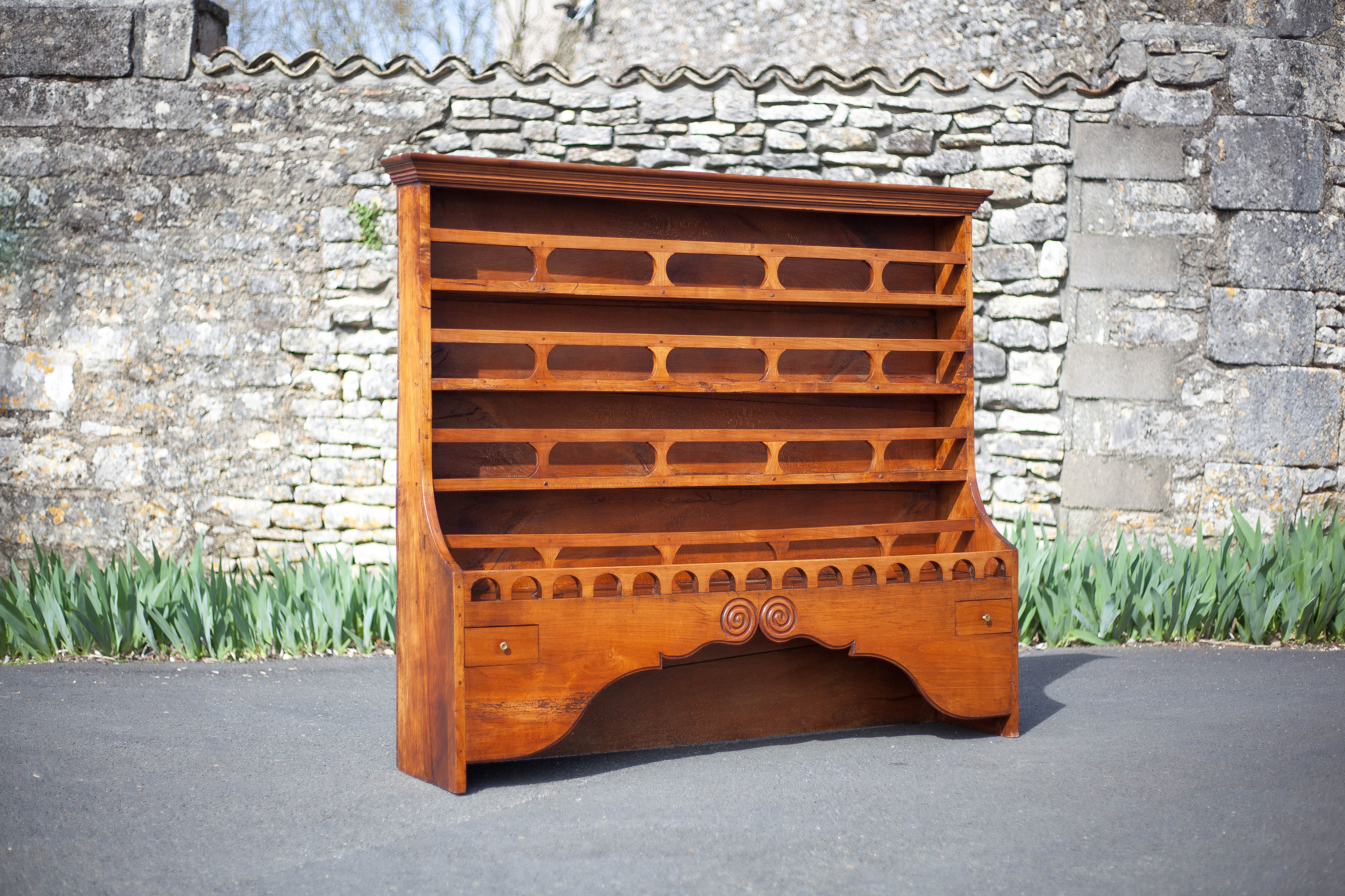Vintage wood cabinet, high shelf, kitchen storage, countryside