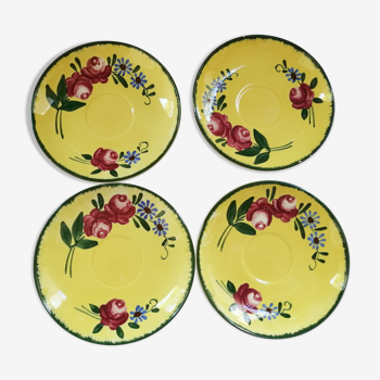 Saucers Sarreguemines France yellow