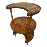 Pedestal table with three trays surrounded by an openwork brass gallery, late 19th century