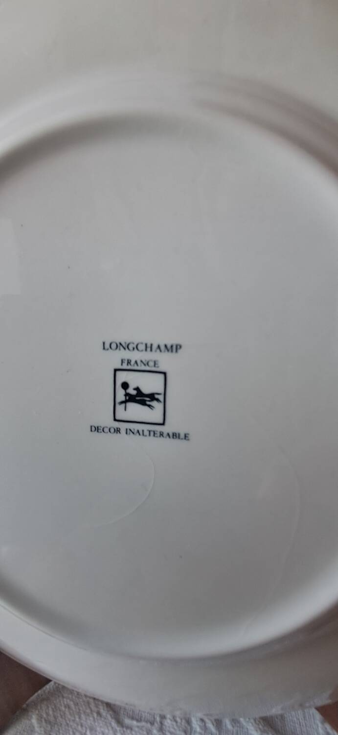 Longchamp earthenware plate. Birdcage decoration