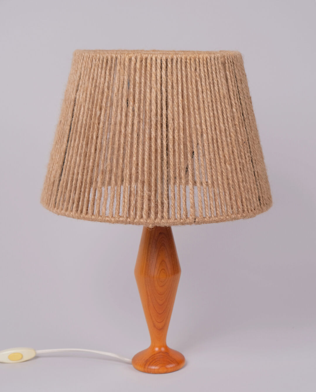 Wooden lamp and rope