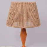 Wooden lamp and rope