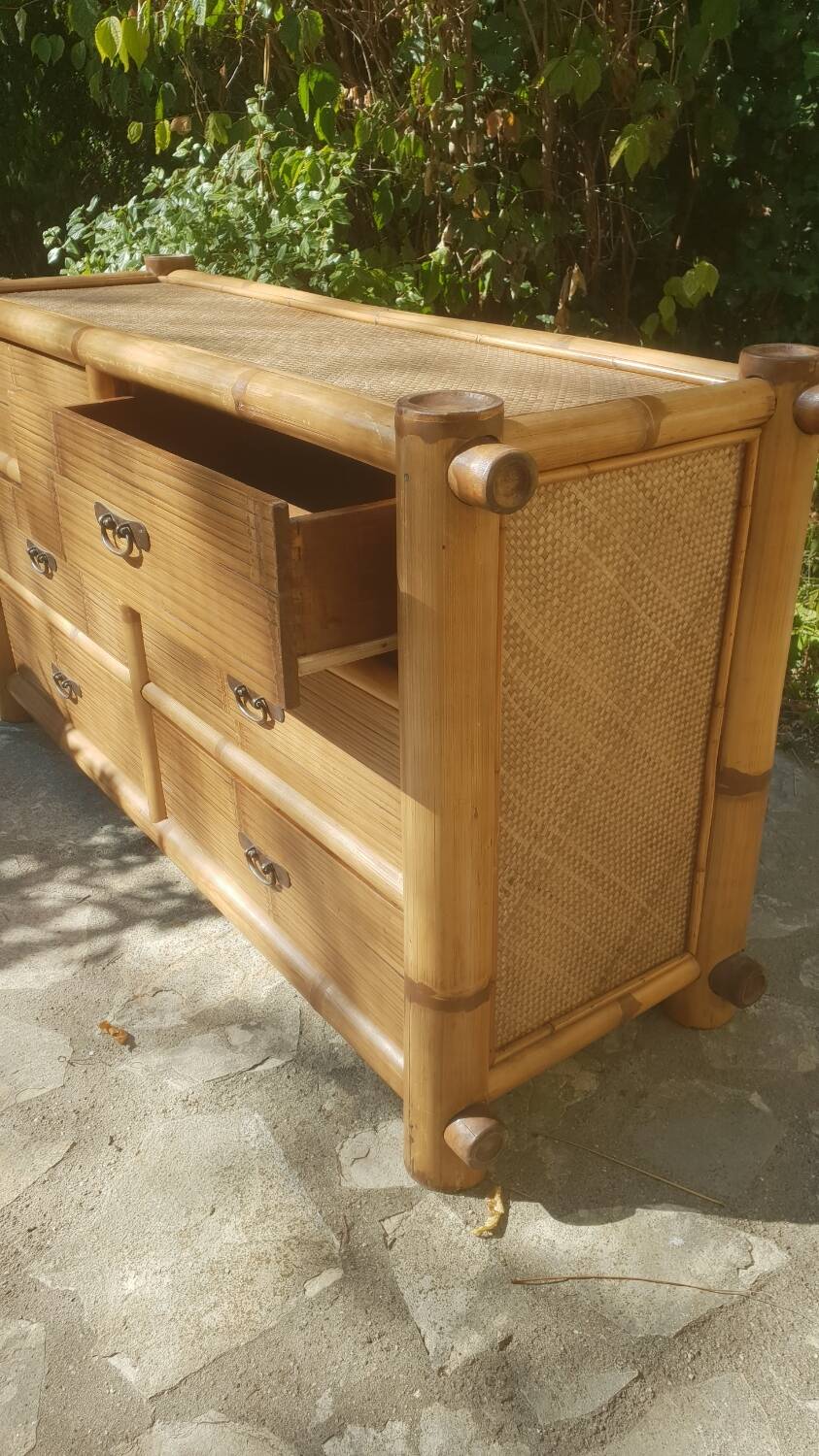 Commode en bambou 1980