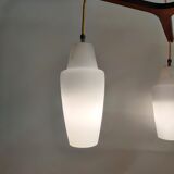 Vintage scandinavian teak chandelier, 1960s