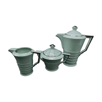 Cafeteria, creamer and sugar, puls, celadon & silver