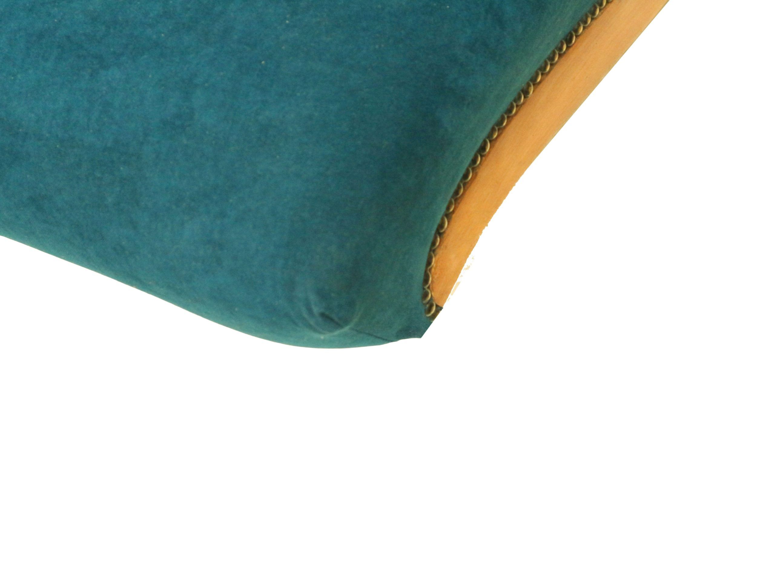 Vintage sofa bed / chaise longue with new upholstery and beautiful woodwork