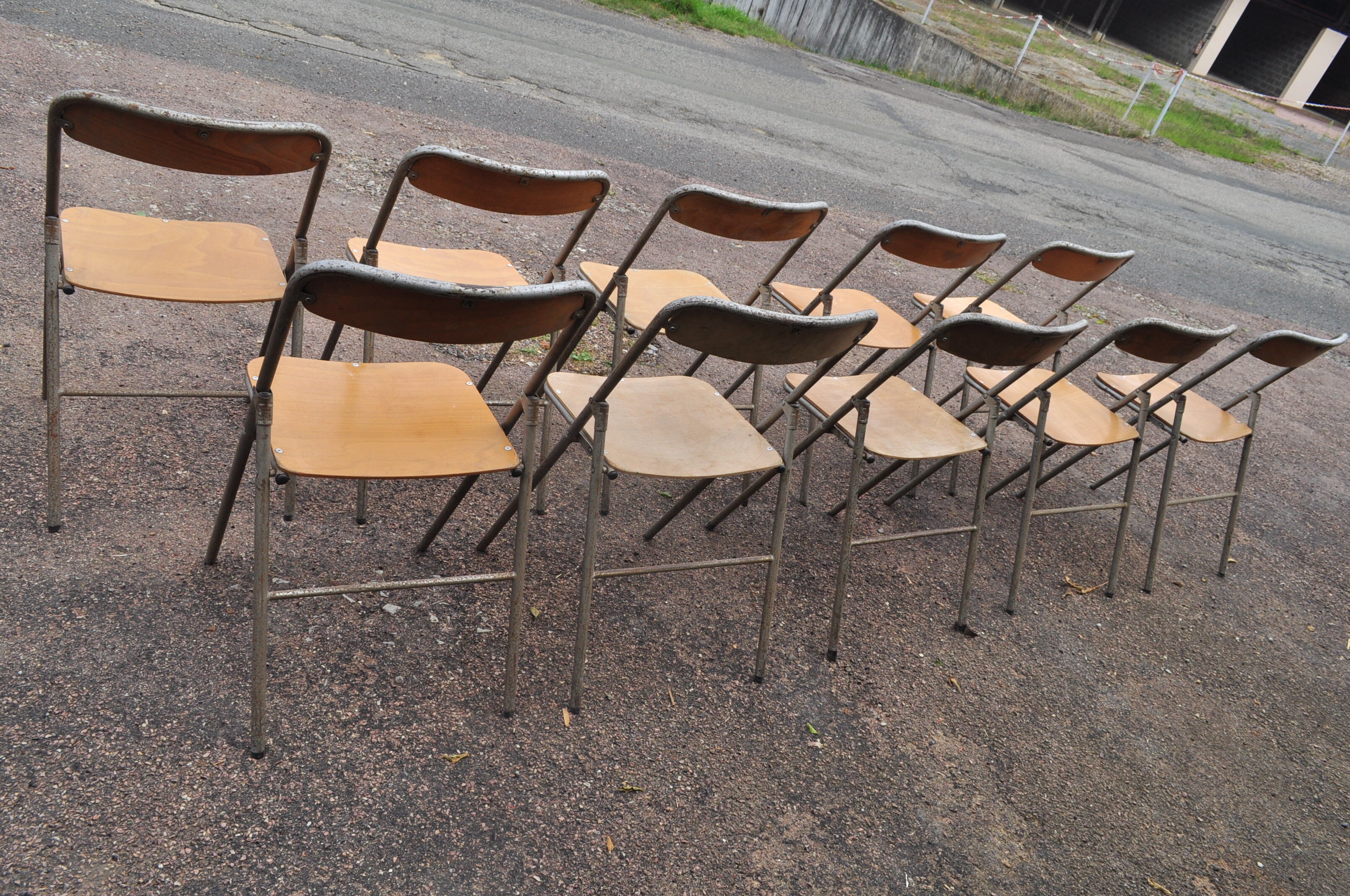 Set of folding chairs