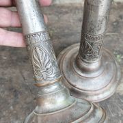 Paire de bougeoirs en cuivre XIXe