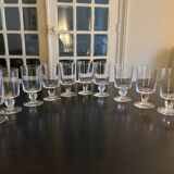 10 old glasses with twisted stems