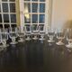 10 old glasses with twisted stems