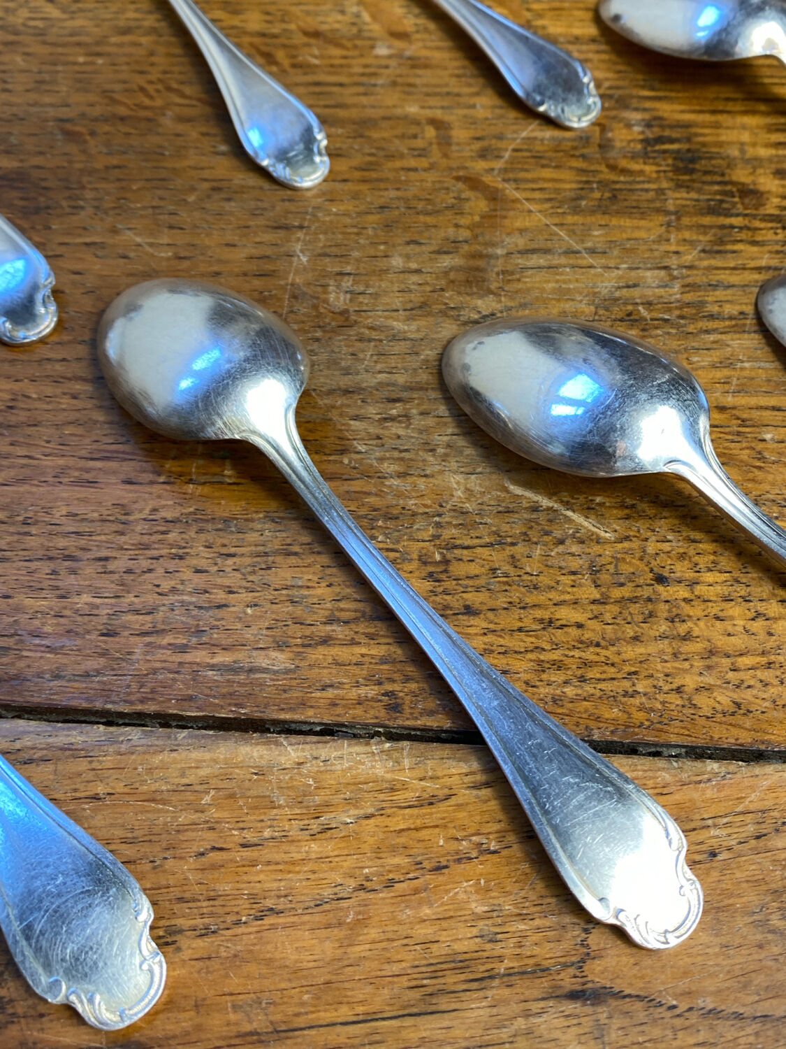 Twelve dessert spoons Alfénide Christofle