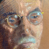 Pastel painting "man in the beret" circa 1950