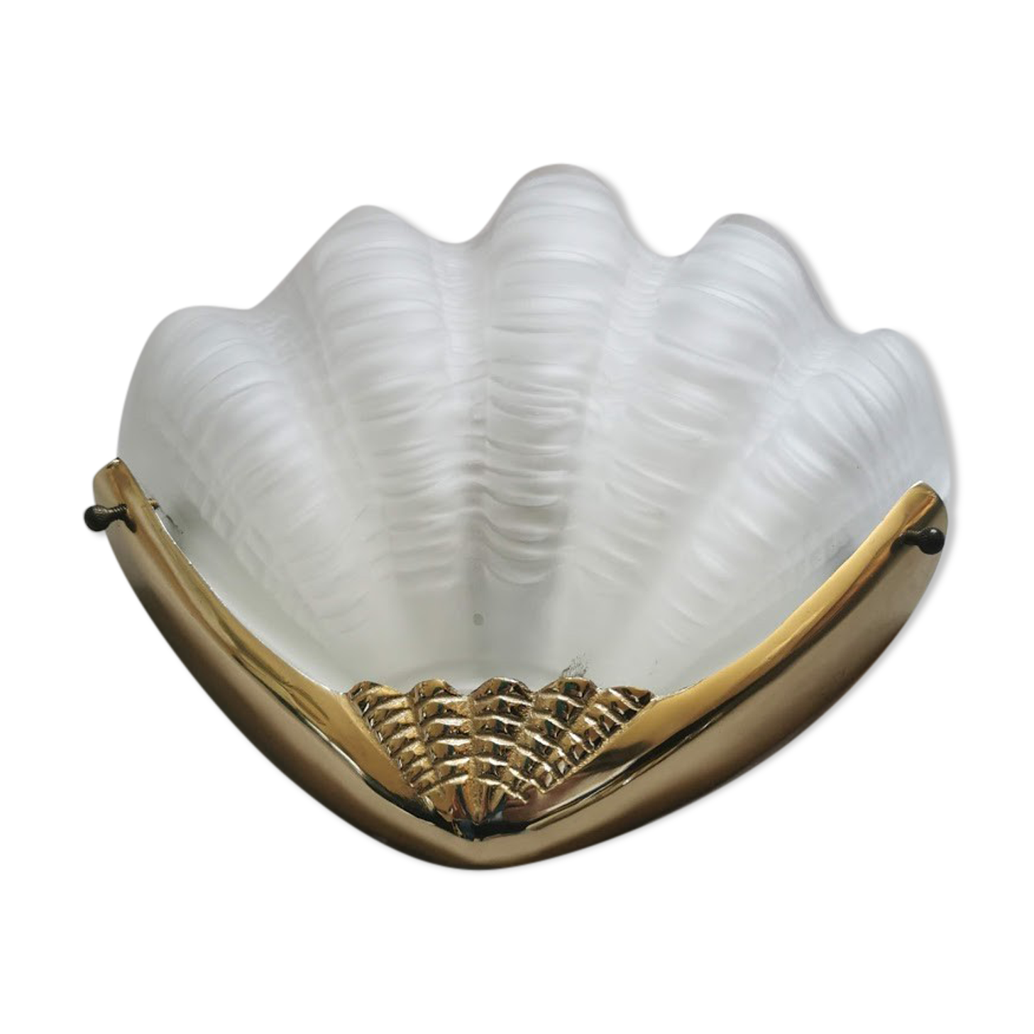 Applique vintage coquillage verre et laiton Selency