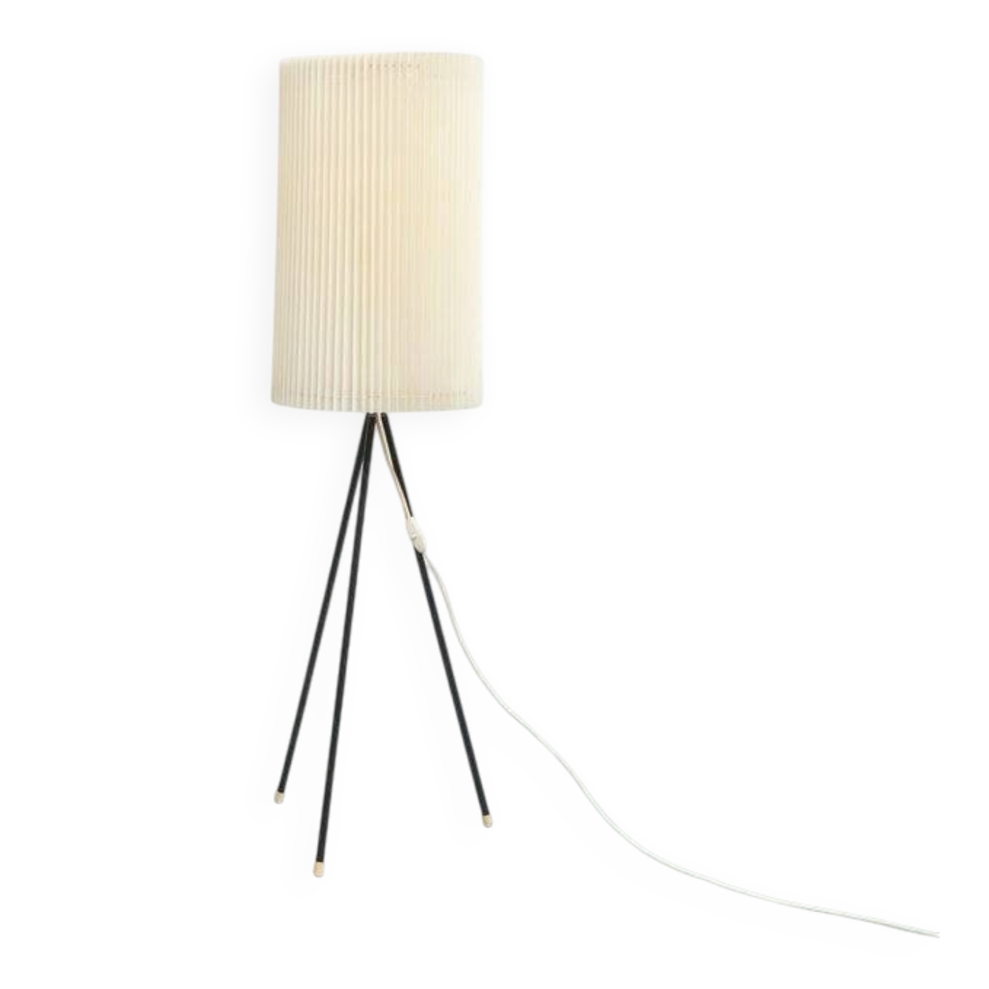 Tripod with pleated plastic shade, 1950s