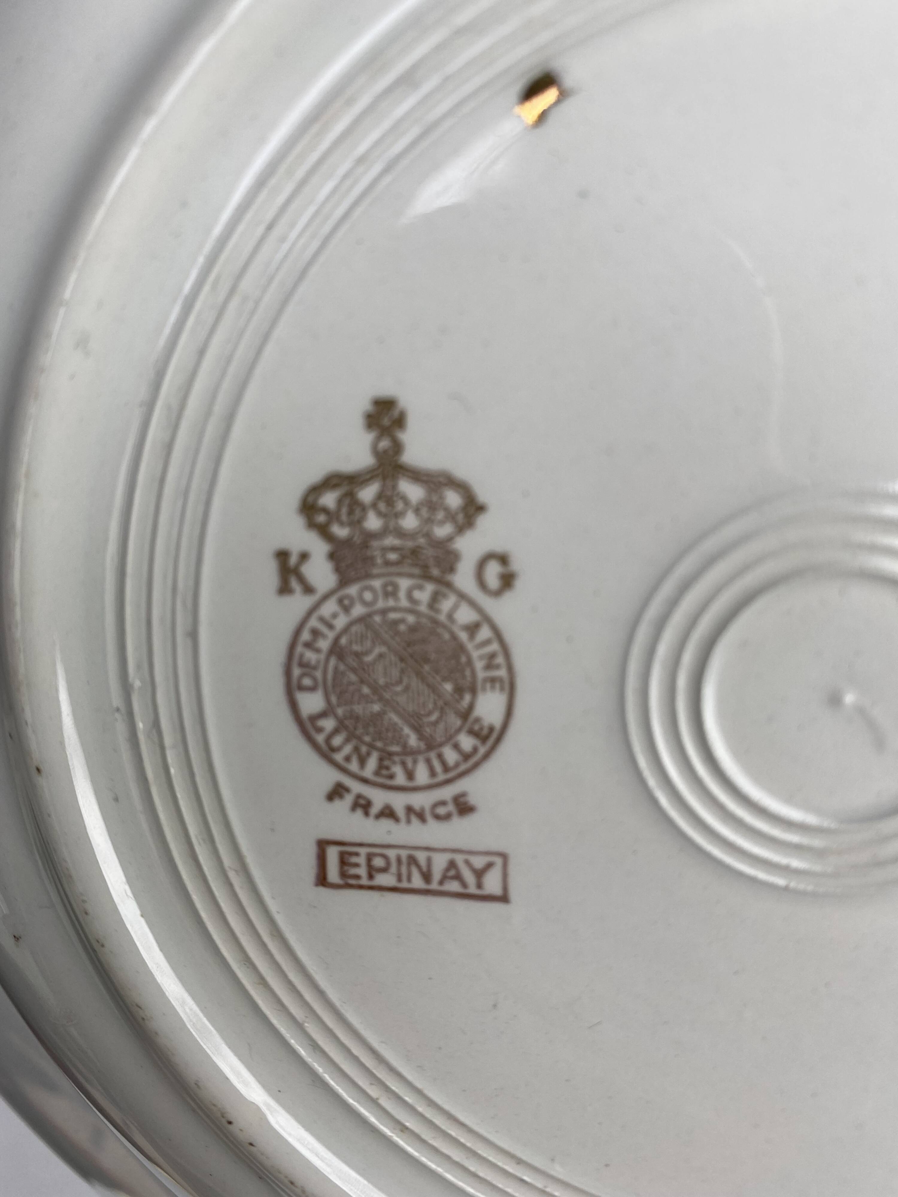 Hollow plates Regency half porcelain of Luneville