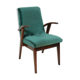 Fauteuil en velours vert d’années 1970