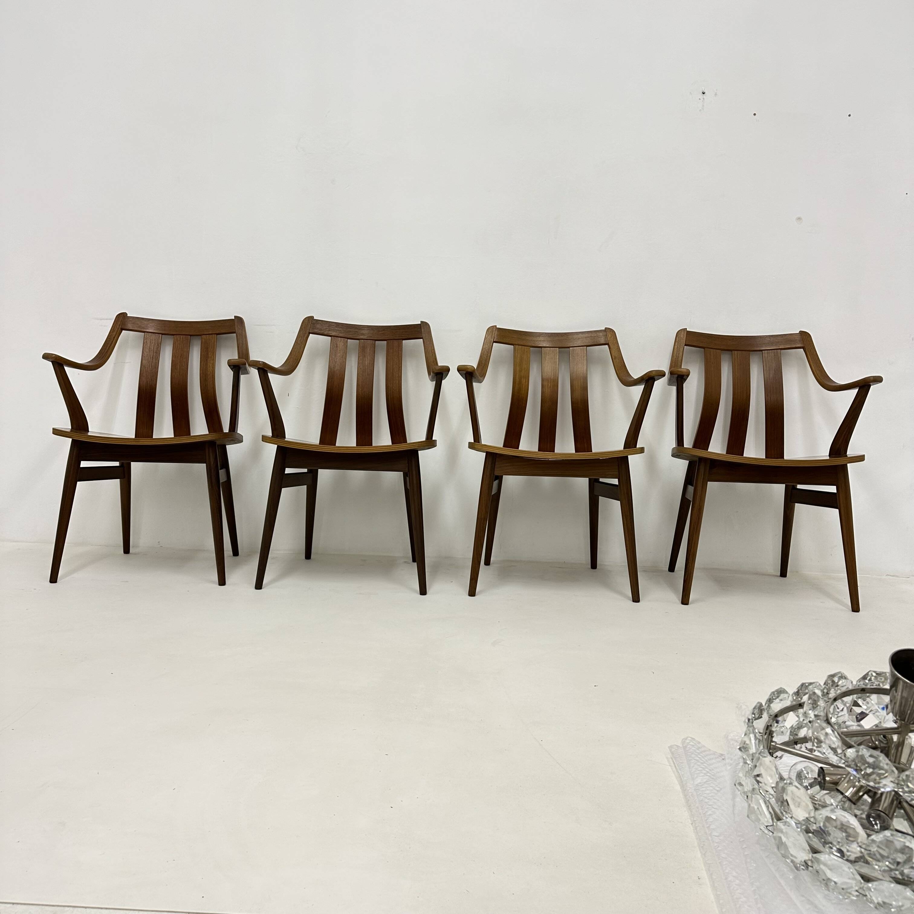 Set of 4 Plywood dining chairs , 1960s