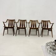 Lot de 4 chaises de salle à manger en contreplaqué, années 1960