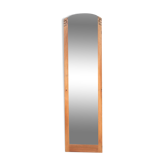 Miroir art déco sur pied en arc sculpté rénové en chêne brut 186cm
